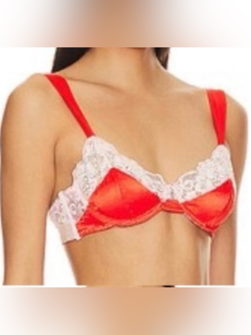 We Are HAH Free People After Hours Satin Lace Underwire Bra Red C 30-38 NWT